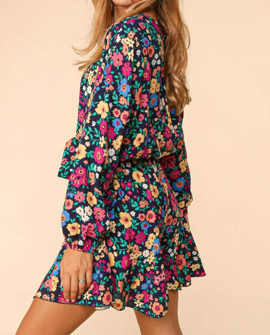 Haptics - Long Sleeve Floral Woven Romper
