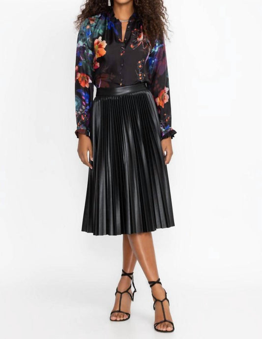 Johnny Was - Emmi Vegan Leather Pleated Skirt