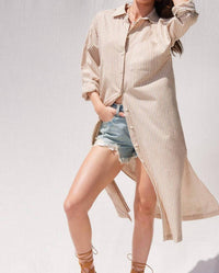 Illa Illa - Stripe Midi Shirt Dress