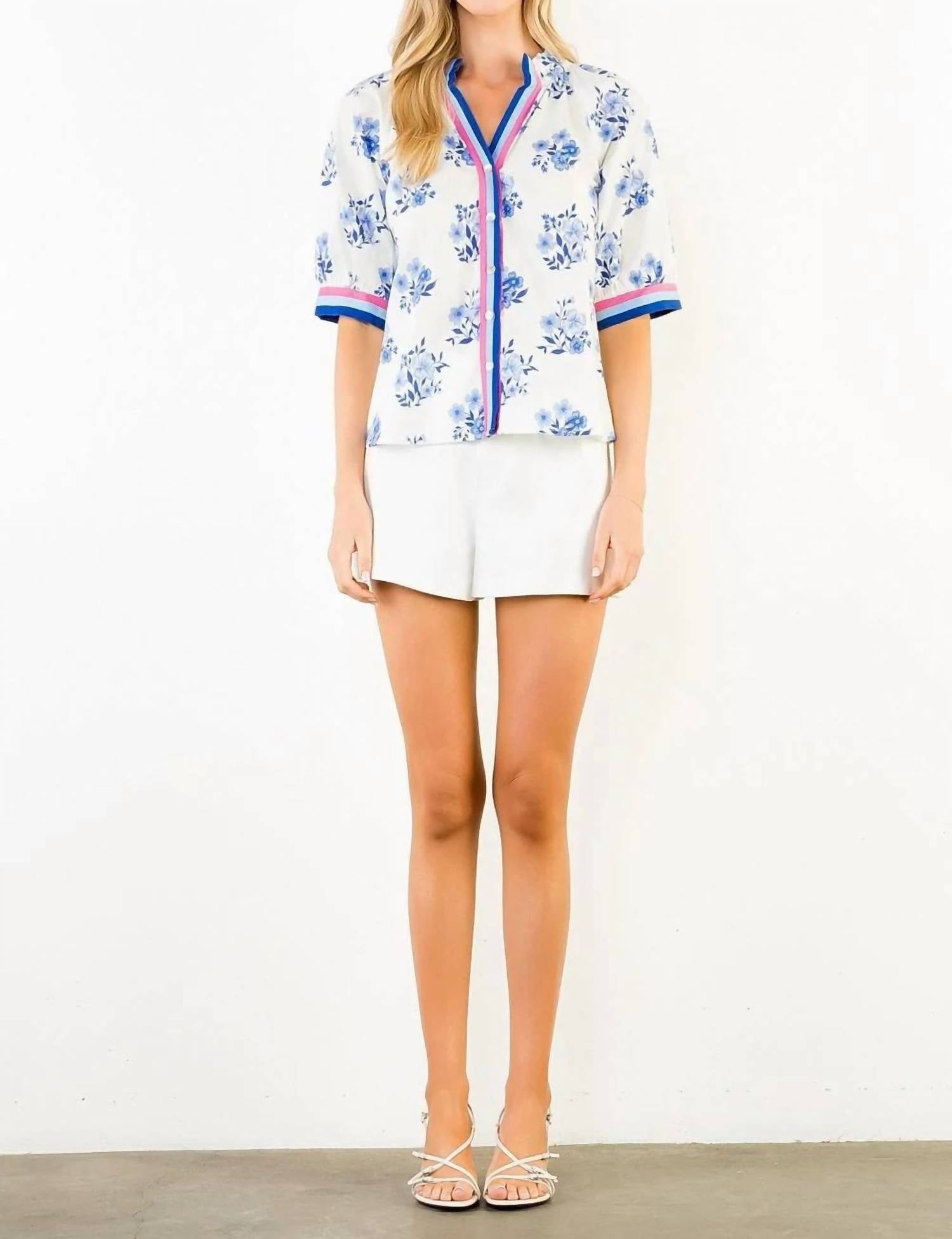 Thml - Button Down Floral Print Top