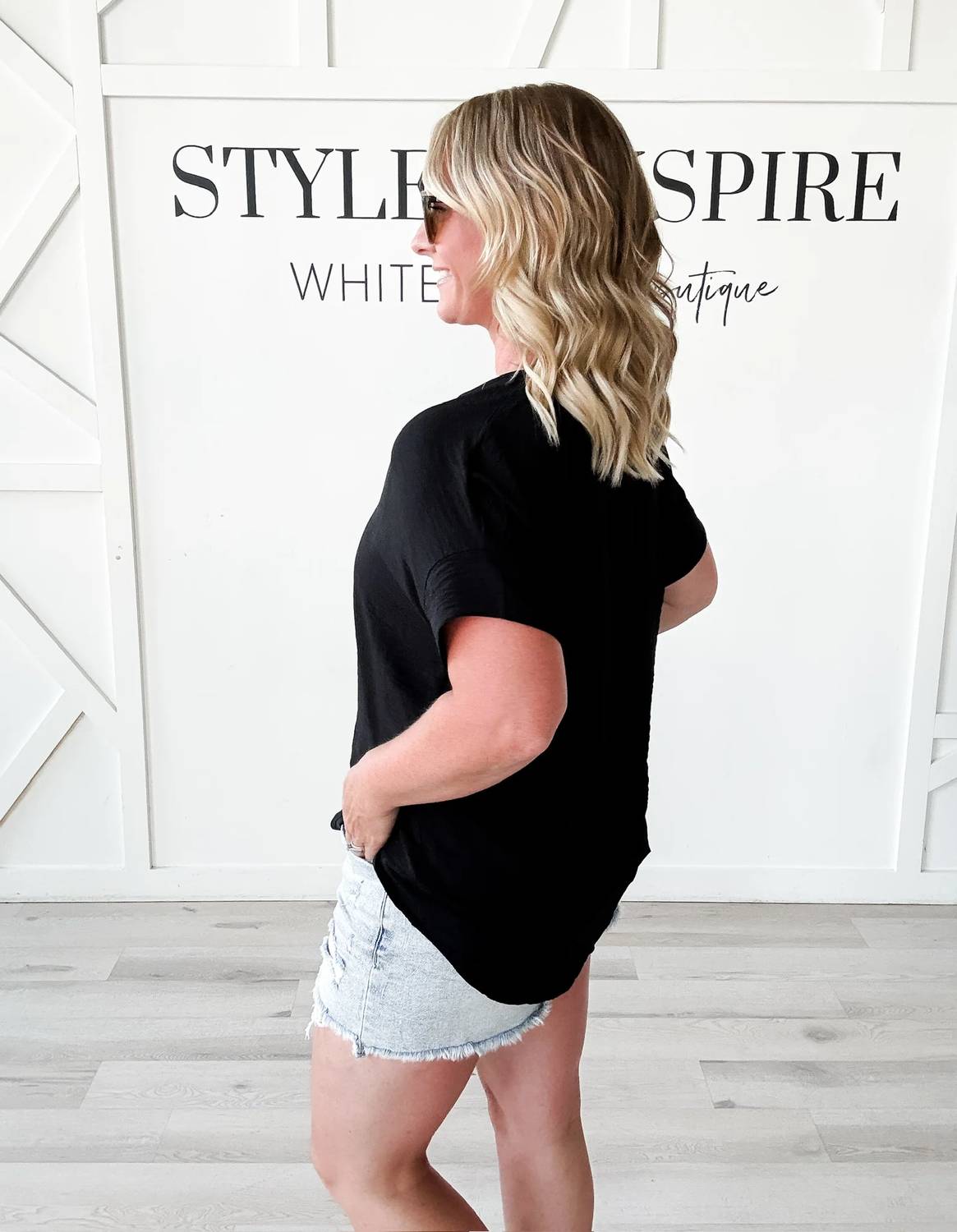 Zenana - Bernie Airflow Split Neck Top