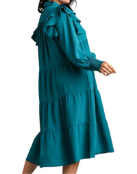 Umgee - Ruffle Long Sleeve Tiered Maxi Dress