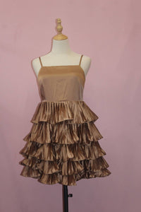 Just Me Ruffle Tiered Dress in beige - women's dress