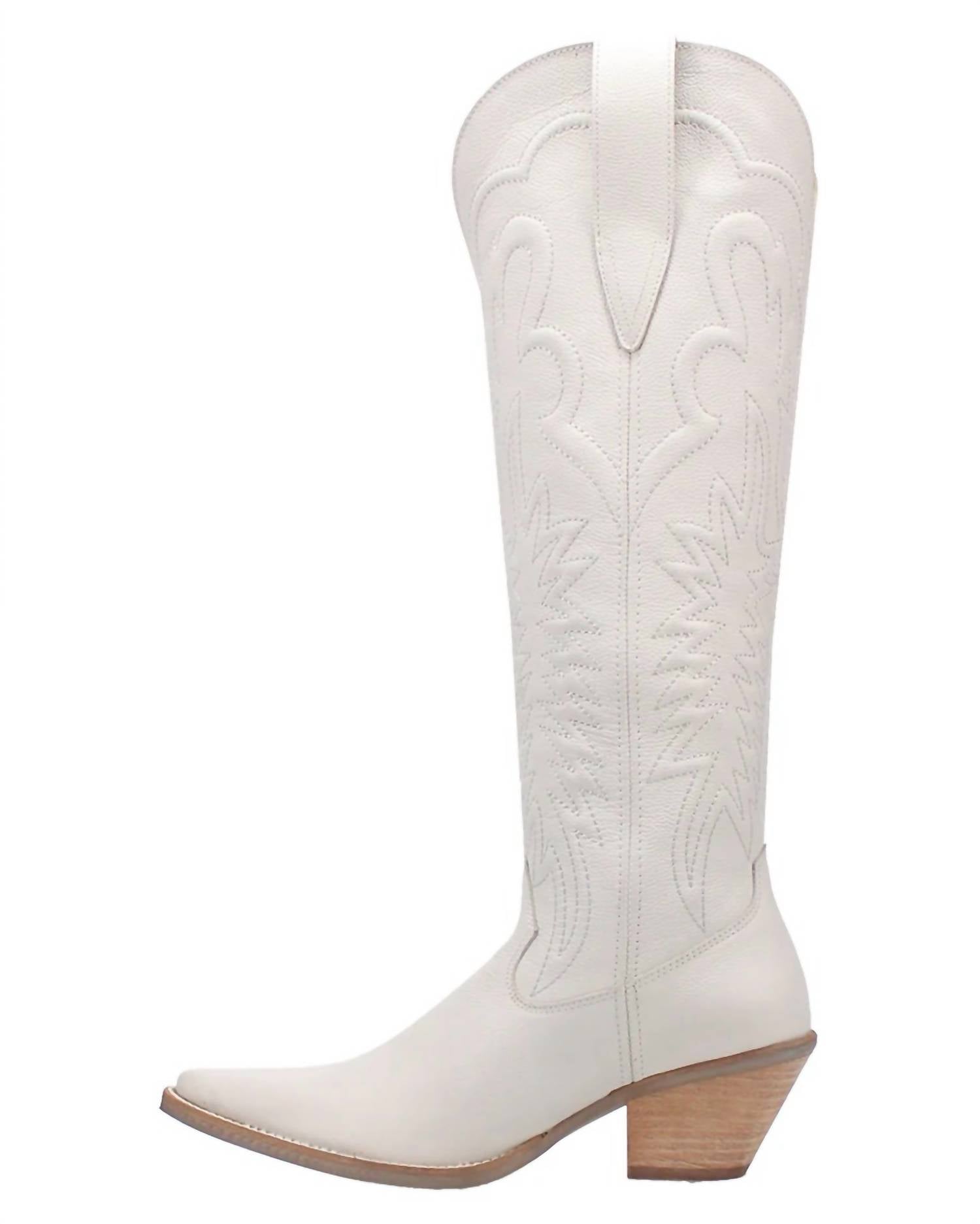 Dingo Women's Raisin Kane Boot in white - women's shoe - detail view