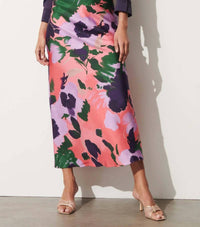 FIGUE Julita Skirt in pressed petal sunset coral - women's skirt