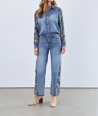 FDJ Olivia Wide Ankle Jeans in medium wash - women's jeans