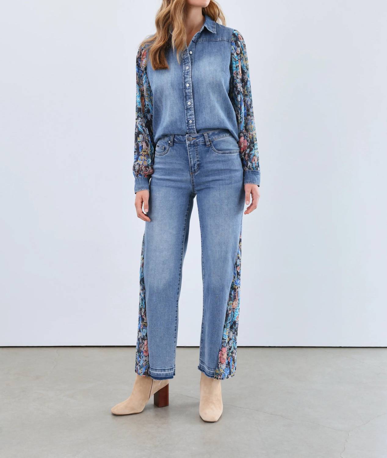 FDJ Olivia Wide Ankle Jeans in medium wash - women's jeans