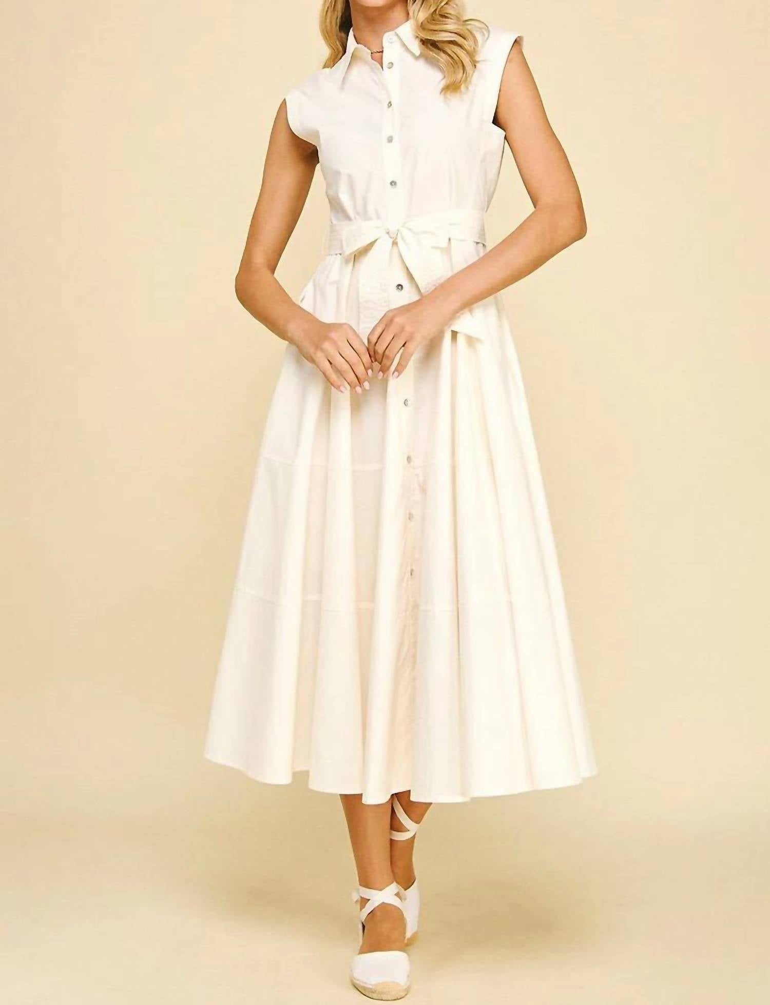 Pinch - Hayes Sleeveless Button-Front Shirt Dress