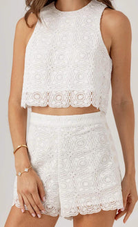 sundays Lace Jame Shorts in white - women's shorts