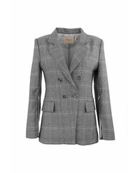 Theo The Label - Women's Eudora Split Sleeve Sequined Prince Of Wales Jacket