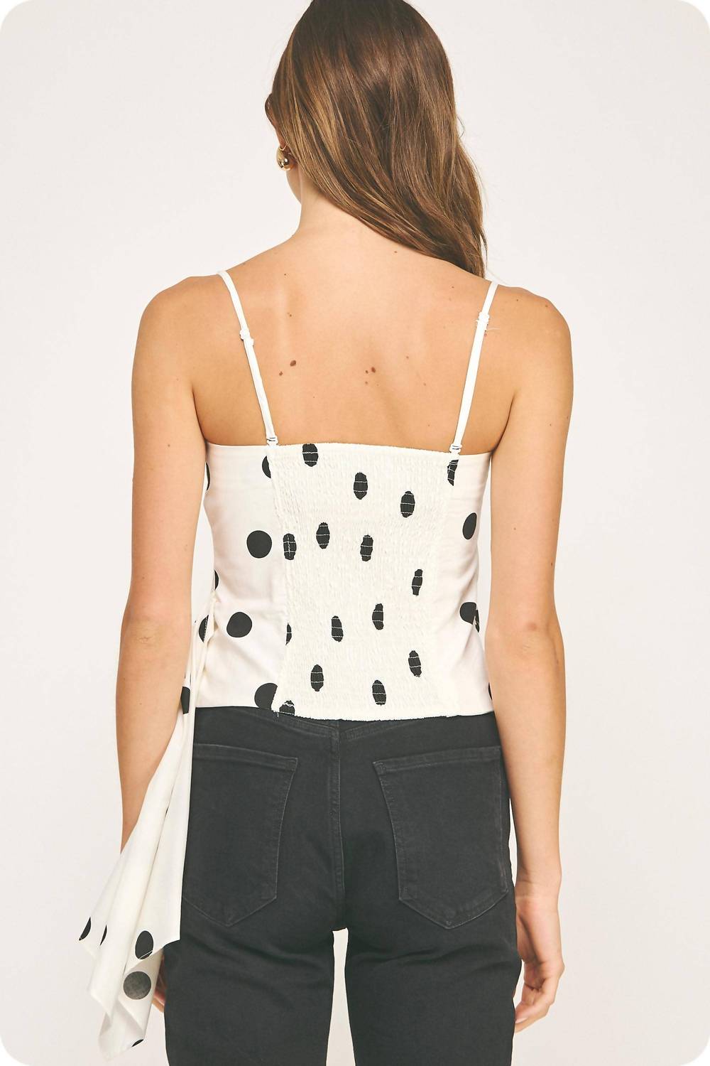 Strut & Bolt - Draped Pleat Detail Polka Corset Tube Top