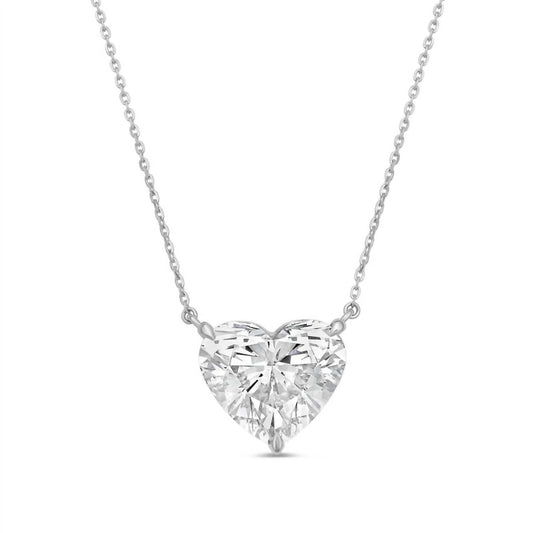 Diana M Jewels - 12.00 Cts Lab Grown Heart Diamond Pendant Necklace
