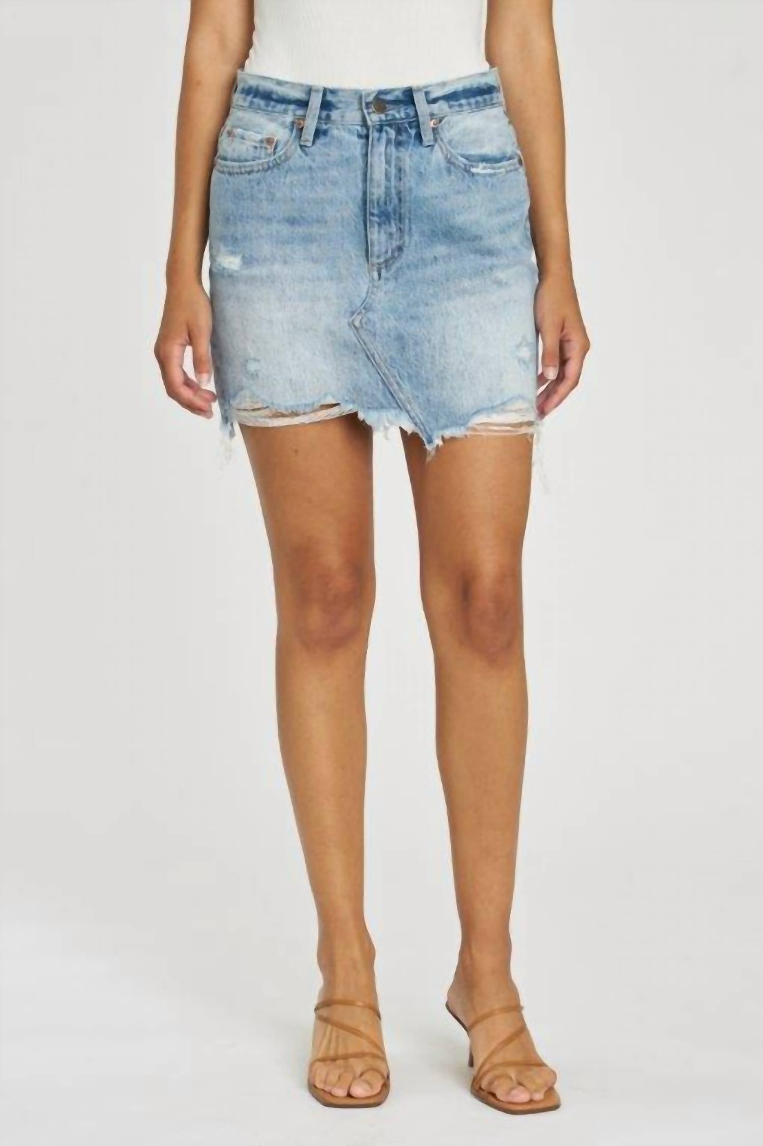 PISTOLA Rumi Mini Skirt in dolores park distressed - women's skirt