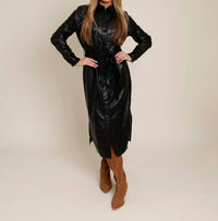Lucy Paris - Leather Shirt Dress