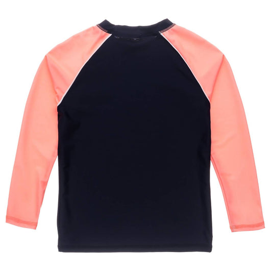 Snapper Rock - Kids Surf School Navy Coral Long Sleeve Rash Top