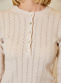Design History - Long Sleeve Sweater with Buttons
