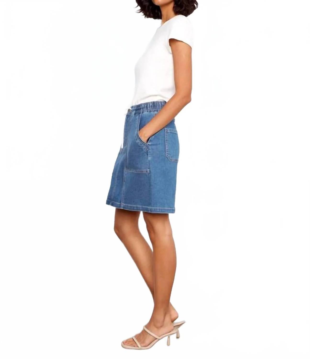 Charlie B - Drawstring Skort With Patch Pocket