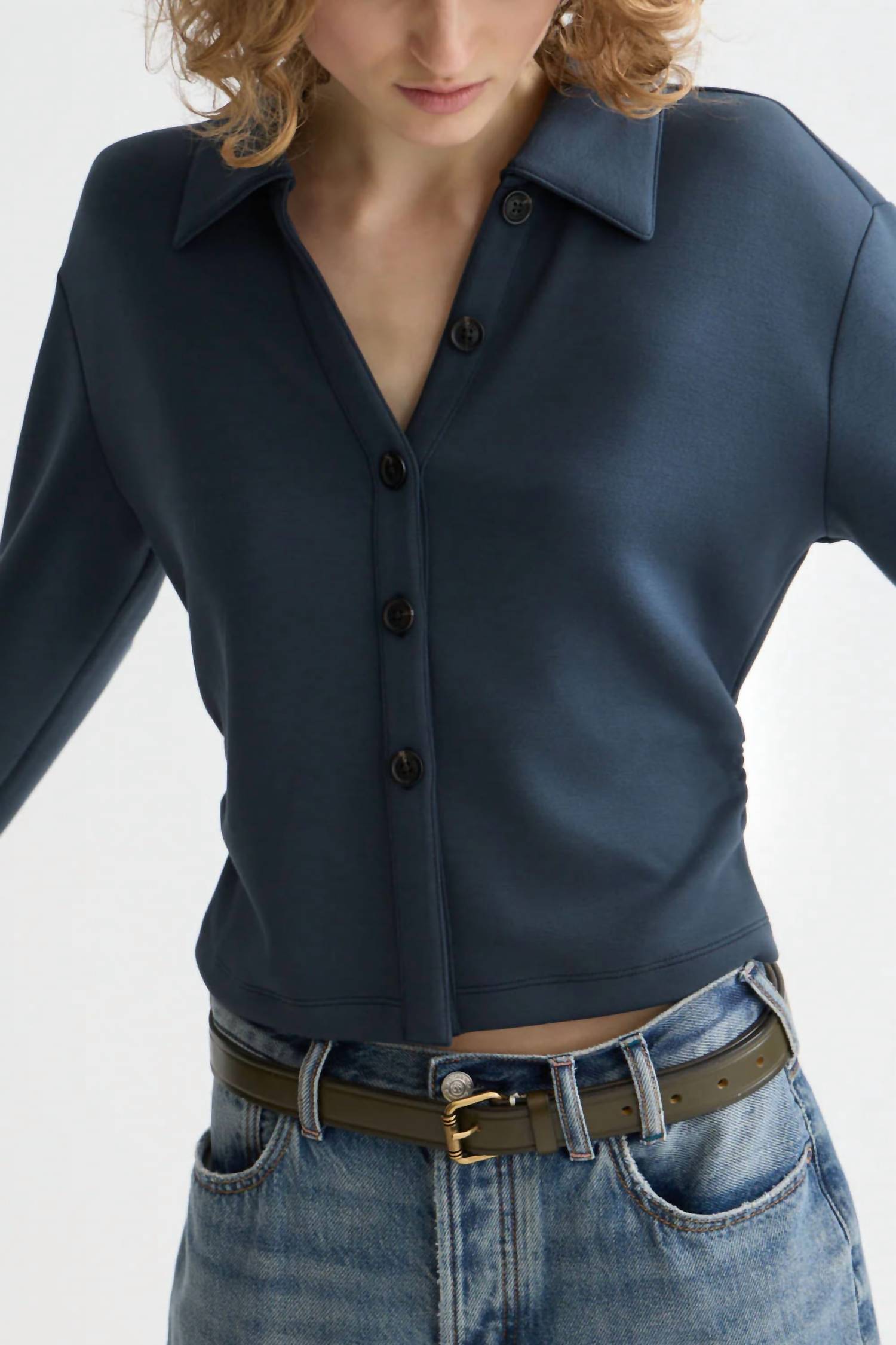 SCOTCH & SODA Modal Long Sleeve Shirt in carbon - women's long sleeve top - view 4