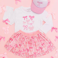 SWEET wink Girl's Coquette Bow Doodle Long Sleeve Shirt in white - kids' long sleeve top - alternate view