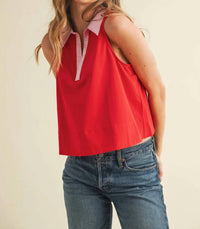 Tcec - Relaxed Cotton Poplin Collar Top