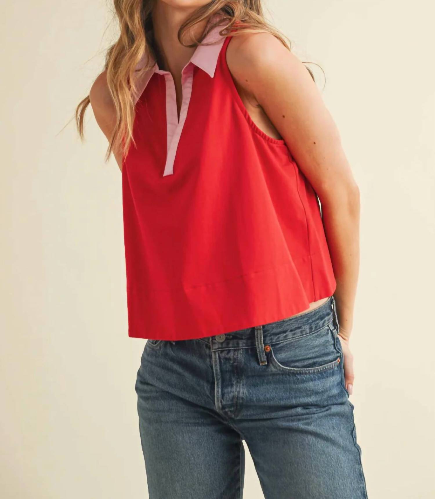 Tcec - Relaxed Cotton Poplin Collar Top