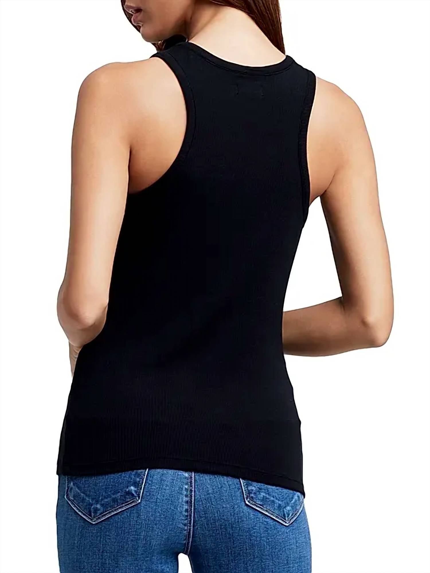 L'Agence Nia Racerback Tank Top in black - women's tank top - alternate view