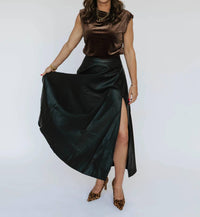 Klesis - Leather Midi Skirt