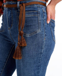 FDJ Olivia Pencil Ankle Denim With Removable Belt Jeans in medium blue wash - women's jeans - view 4