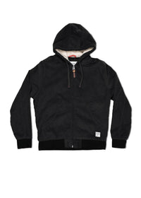 Iron & Resin Men's Corduroy Bunker Hoodie in black - men's shirt