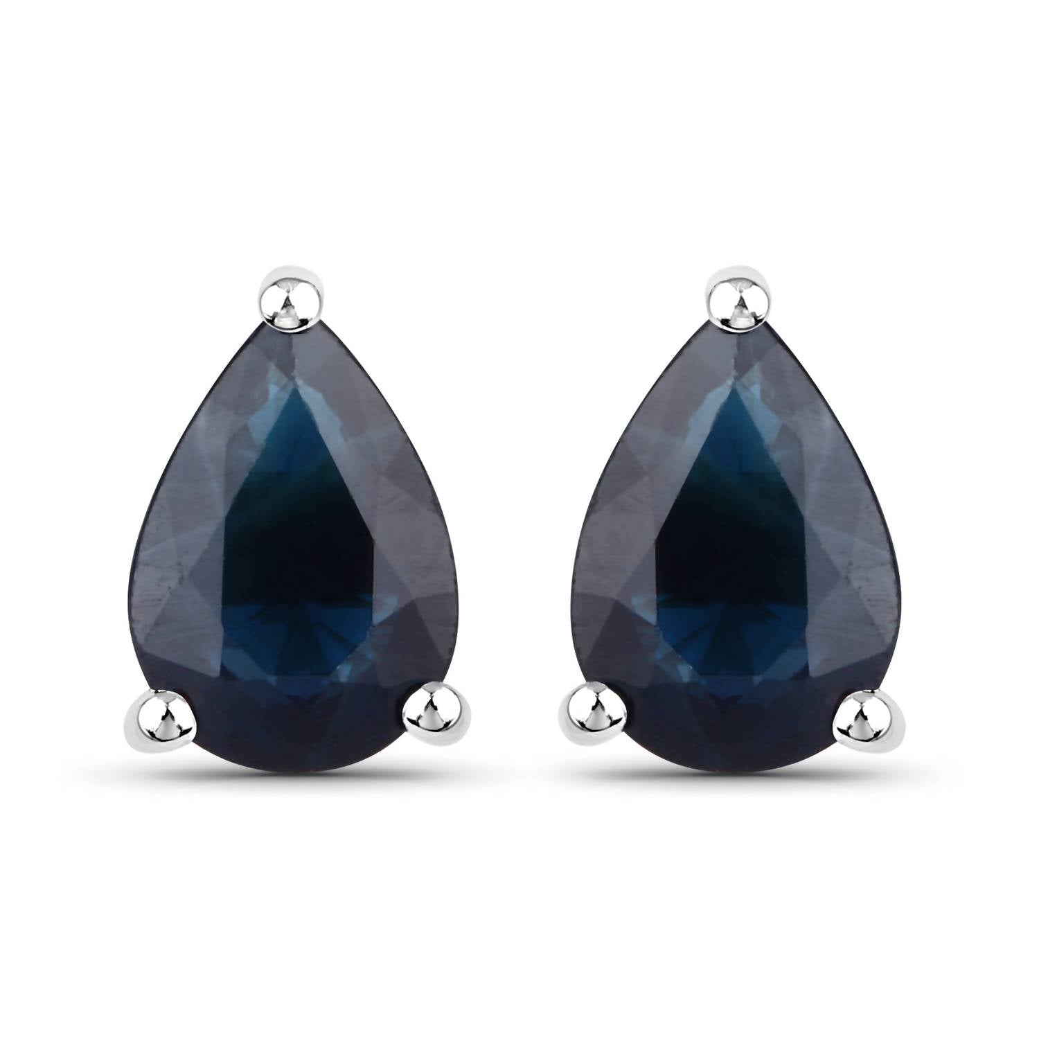 Diana M Jewels - Women's Pear Natural Blue Sapphire Stud Earrings (1.60 Ct) - Classic