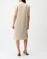 Joseph Ribkoff - Pleated V-neck Midi Shift Dress