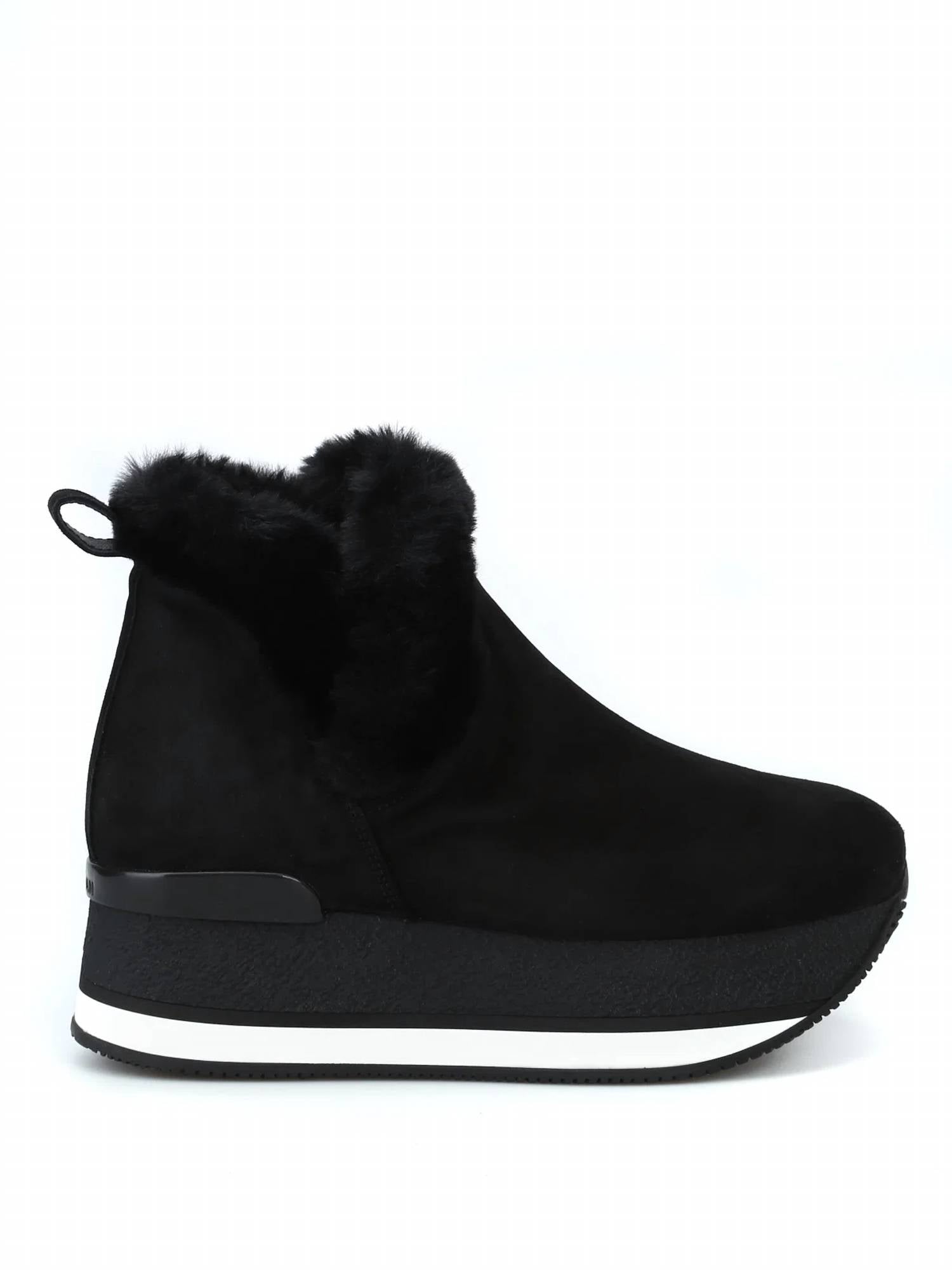 Hogan - Women's Faux Fur Trim Booties