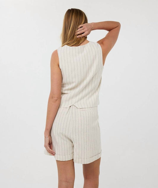 Esqualo - Linen Stripe Gilet