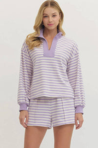 Entro - Stripe Lounge Pullover Top