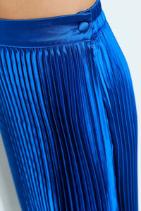 Ina Fashion - Satin Pleated Long Midi Skirt