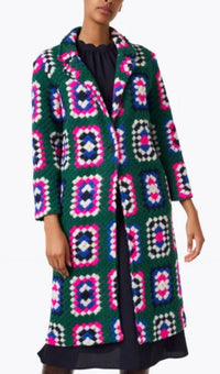 Vilagallo Sienna Coat in crochet verde - women's jacket