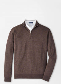 PETER MILLAR Excursionist Flex 1/4 Zip Sweater in antique walnut - men's sweater - alternate view