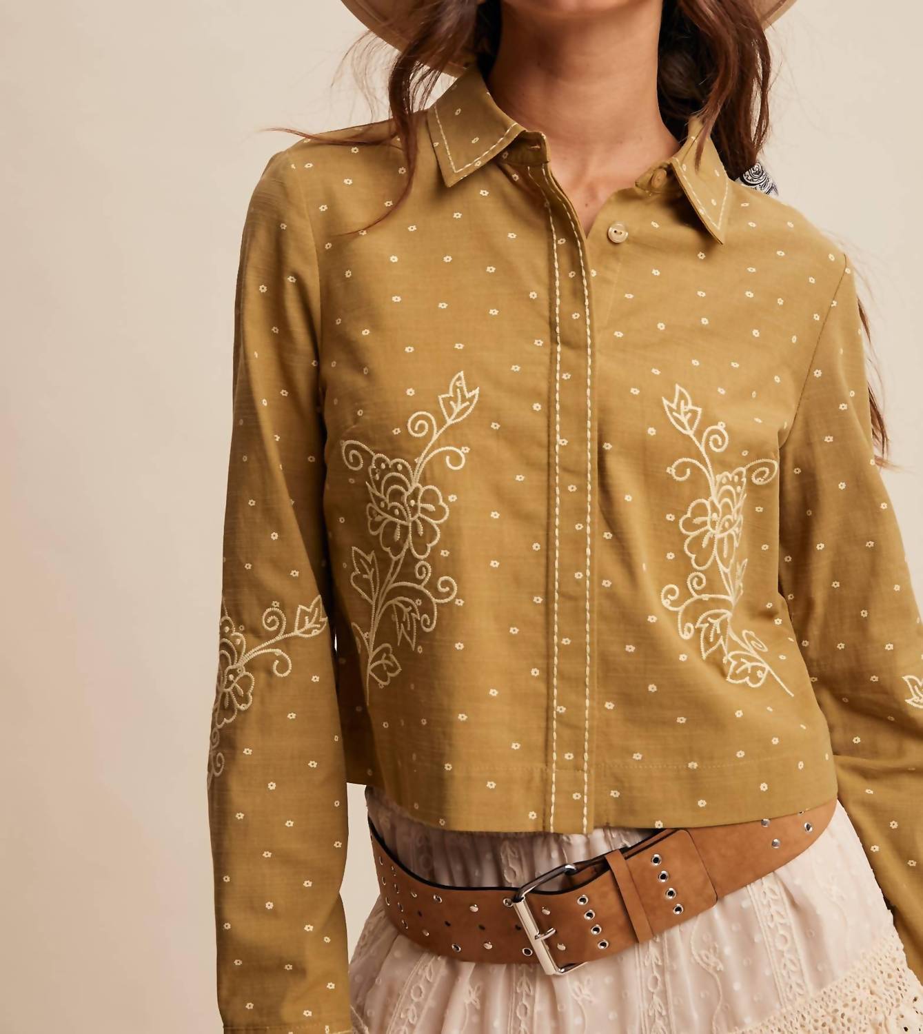 Listicle - Embroidered Western Cotton Shirt
