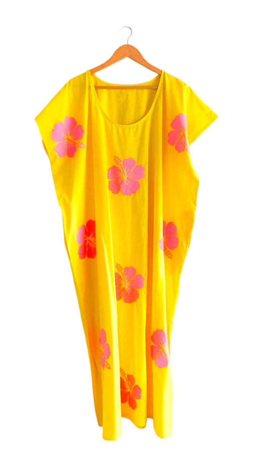 Tela - Happy Hibiscus Caftan Maxi Dress