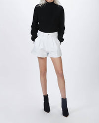 LEATHER WHITE SHORTS