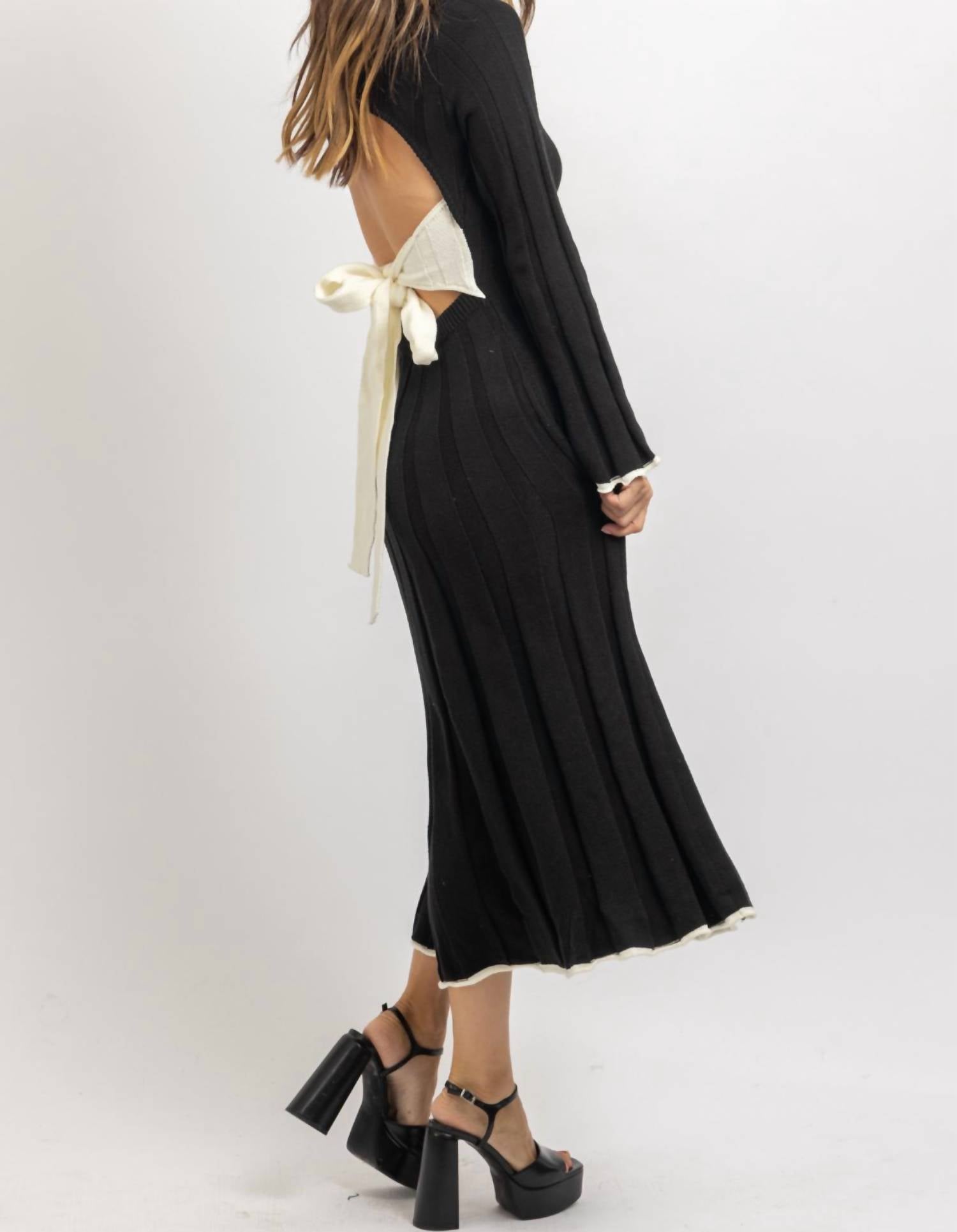 Lalavon - Cam Contrast Bow Dress