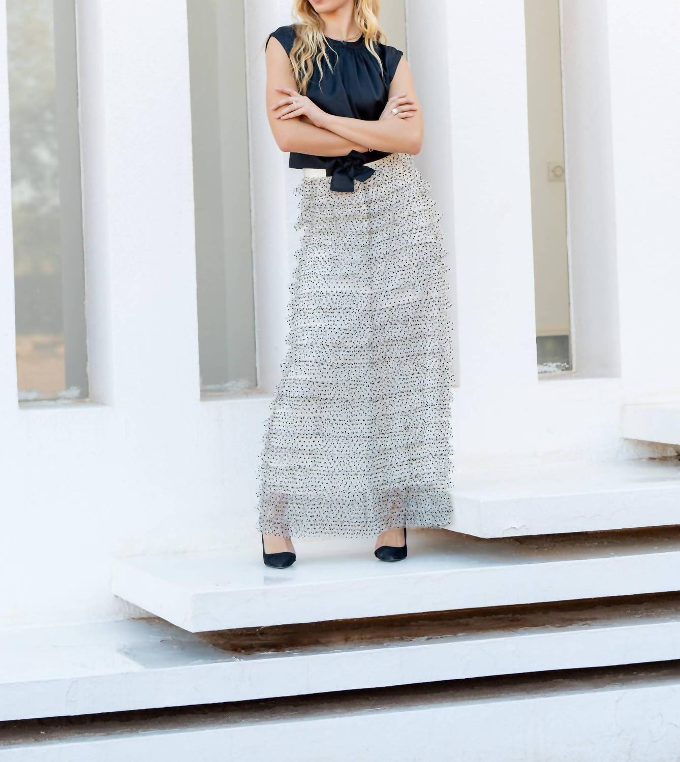 Choklate Paris - Tulle Dotted Maxi Skirt