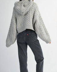 Mable - Lauren Cable Knit Hoodie Sweater