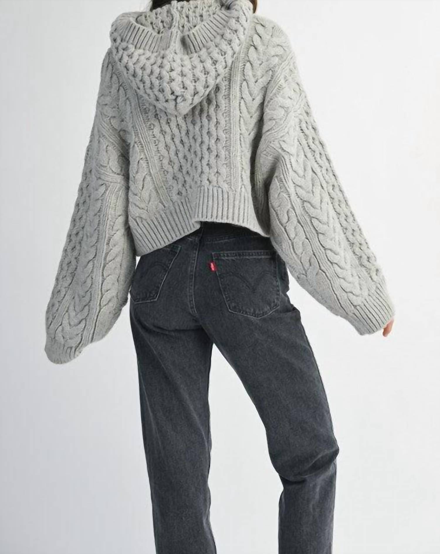 Mable - Lauren Cable Knit Hoodie Sweater