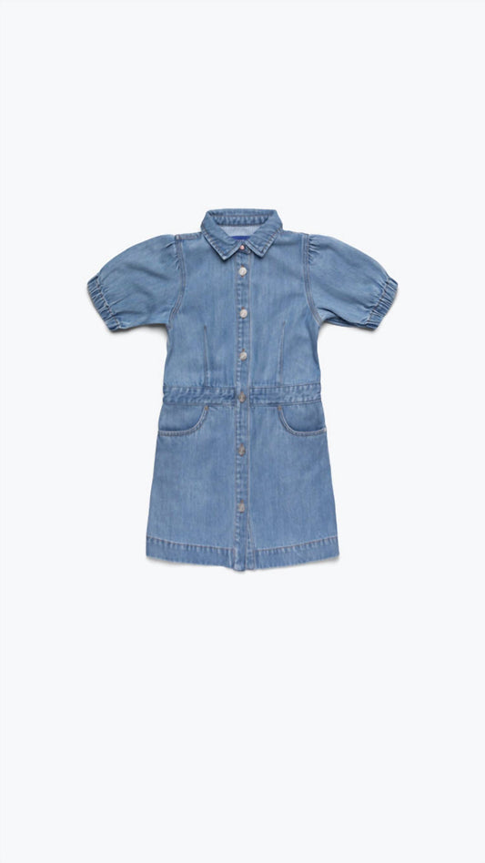 Girls - Short Sleeve Denim Dress