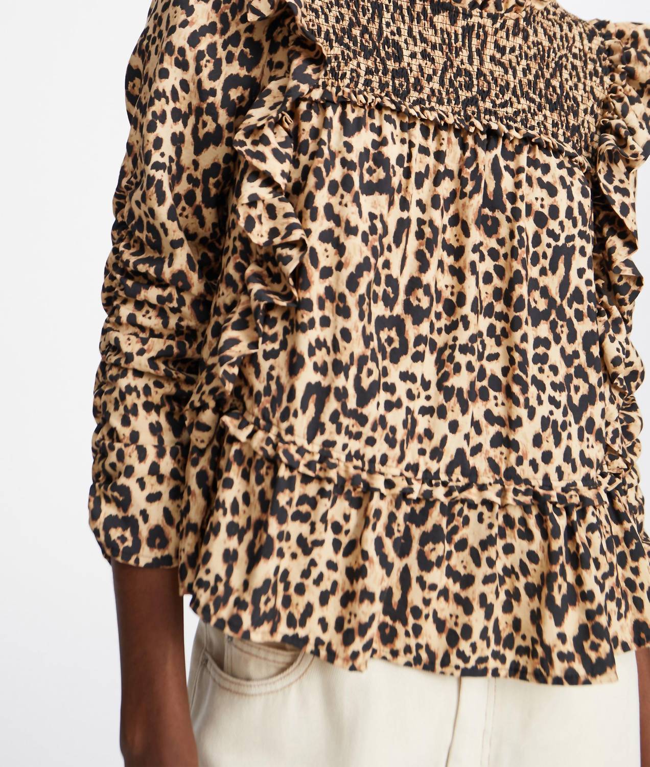 MUNTHE Crisp Blouse in camel - women's blouse - alternate view