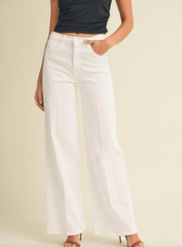 JUST BLACK DENIM High Waist Palazzo Jean in white - women's pants - view 4