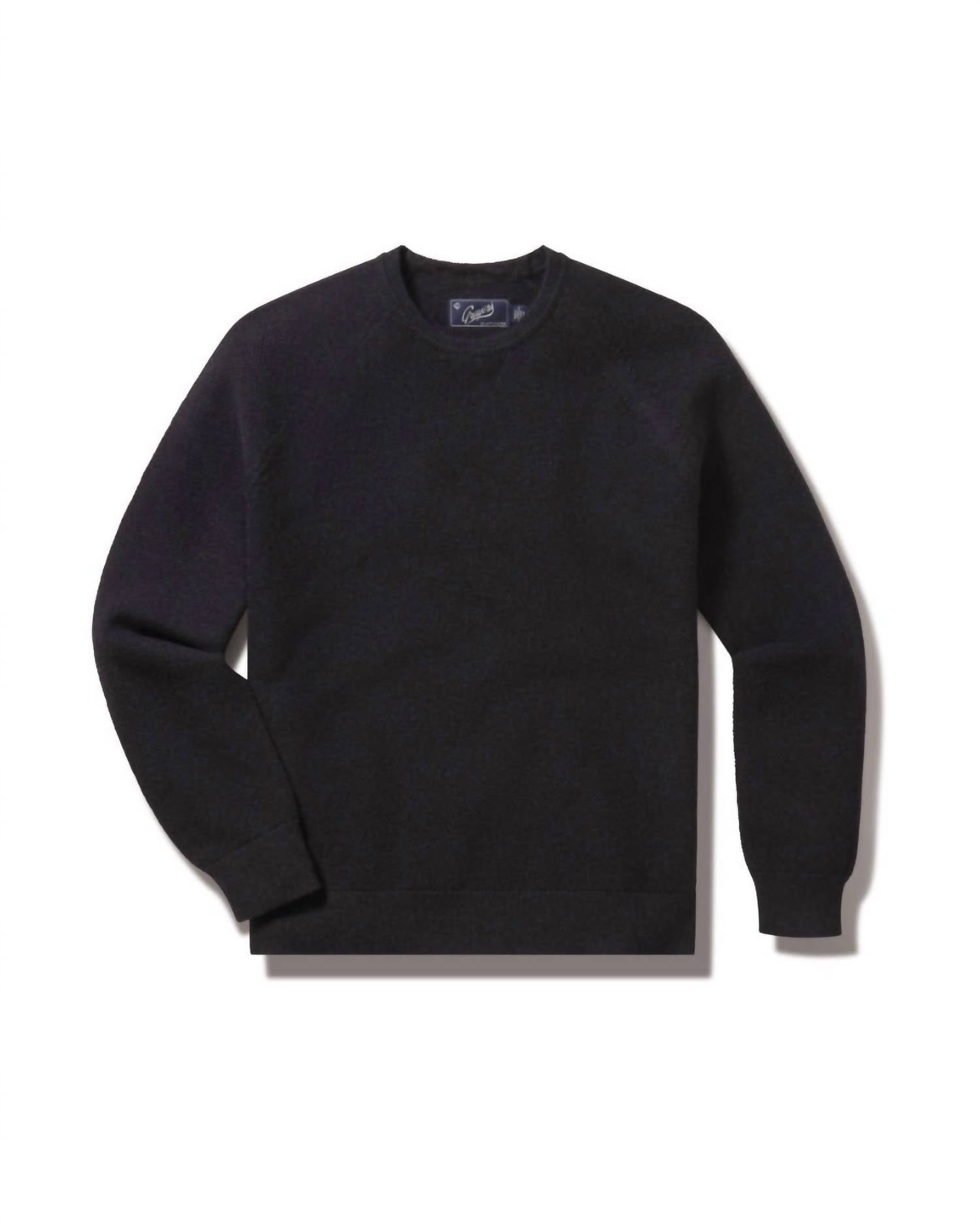 Grayers Men's Ernest Cotton Cashmere Crew Sweater in charcoal - women's sweater