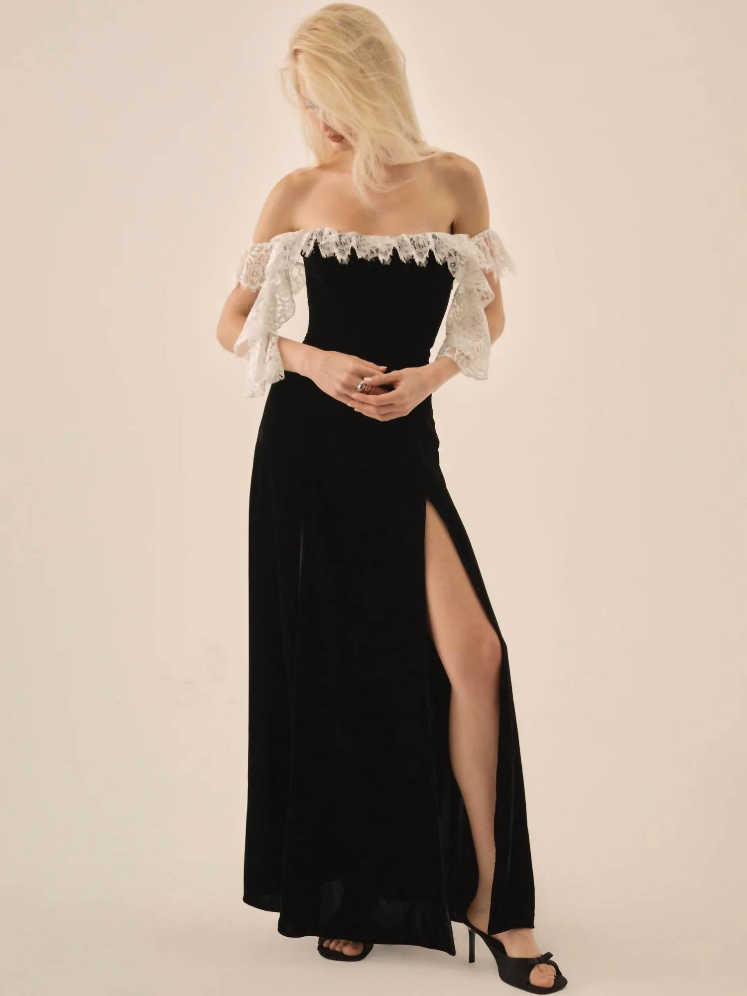 For Love & Lemons - La Vie En Bow Velvet Maxi Dress