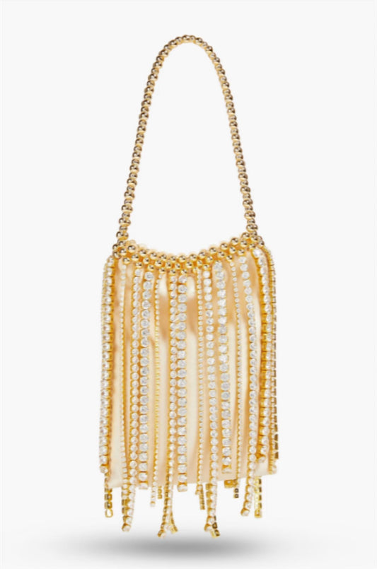 Vanina - Women's Etincelle Fringed Embellished Woven Tote